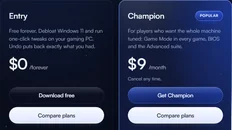 The Entry and Champion plan cards with their prices